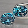 Natural London Blue Topaz 4.21 Ct. 2 Pcs Oval Shape 9.1 x 7.1 Mm Gemstones From Brazil
