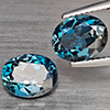 Natural London Blue Topaz 4.22 Ct. 2 Pcs Oval Shape 9 x 7.1 Mm Gemstones From Brazil