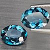 Natural London Blue Topaz 3.60 Ct. 2 Pcs Oval Shape 9.3 x 7.4 Mm Gemstones From Brazil
