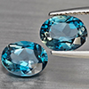Natural London Blue Topaz 2.44 Ct. 2 Pcs Oval Shape 9 x 7.2 Mm Gemstones From Brazil