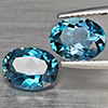 Natural London Blue Topaz 4.32 Ct. 2 Pcs Oval Shape 9 x 7 Mm Gemstones From Brazil