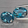 Natural London Blue Topaz 4.68 Ct. 2 Pcs Oval Shape 9 x 7.3 Mm Gemstones From Brazil