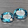 Natural London Blue Topaz 3.83 Ct. 2 Pcs Oval Shape 9.1 x 7 Mm Gemstones From Brazil