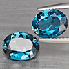 Natural London Blue Topaz 4.03 Ct. 2 Pcs Oval Shape 9 x 7.3 Mm Gemstones From Brazil