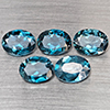 Natural London Blue Topaz 9.25 Ct 5 Pcs Oval Shape 9 x 7 Mm Gemstones From Brazil