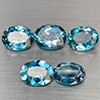 Natural London Blue Topaz 9.61 Ct 5 Pcs Oval Shape 9.2 x 7.3 Mm Gemstones From Brazil