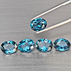 Natural London Blue Topaz 9.48 Ct 5 Pcs Oval Shape 9.2 x 7.1 Mm Gemstones From Brazil