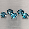 Natural London Blue Topaz 9.93 Ct 5 Pcs Oval Shape 9 x 7.2 Mm Gemstones From Brazil
