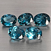 Natural London Blue Topaz 9.52 Ct 5 Pcs Oval Shape 8.8 x 6.7 Mm Gemstones From Brazil