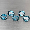 Natural London Blue Topaz 10.19 Ct 5 Pcs Oval Shape 9.1 x 7 Mm Gemstones From Brazil