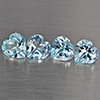Natural Baby Blue Topaz 2.98 Ct. 4 Pcs Heart Shape 6.2 Mm Gemstone from Brazil