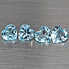 Natural Baby Blue Topaz 2.97 Ct. 4 Pcs Heart Shape 6.1 Mm Gemstones From Brazil