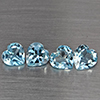 Natural Baby Blue Topaz 3.30 Ct. 4 Pcs Heart Shape 6.4 Mm Gemstones From Brazil