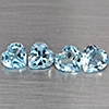 Natural Baby Blue Topaz 3.33 Ct. 4 Pcs Heart Shape 6 Mm Gemstones From Brazil