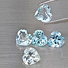 Natural Baby Blue Topaz 4.15 Ct. 5 Pcs Heart Shape Gemstones From Brazil