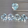 Natural Baby Blue Topaz 4.18 Ct. 5 Pcs Heart Shape Gemstones From Brazil
