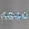 Natural Baby Blue Topaz 3.17 Ct. 4 Pcs Heart Shape 6.1 Mm Gemstones From Brazil