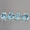 Natural Baby Blue Topaz 4.39 Ct. 4 Pcs Heart Shape 6.4 Mm Gemstones From Brazil