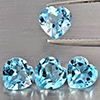 Natural Baby Blue Topaz 2.75 Ct. 4 Pcs Heart Shape 6 Mm Gemstones From Brazil