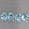 Natural Baby Blue Topaz 3.35 Ct. 4 Pcs Heart Shape 6.1 Mm Gemstones From Brazil