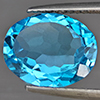 Natural Gem Swiss Blue Topaz 4.13 Ct. Oval Shape 12.2 x 10.1 Mm Gemstone from Brazil