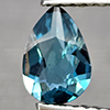 Natural London Blue Topaz 0.60 Ct. Pear Shape 7.2 x 5.1 Mm Gemstone from Brazil