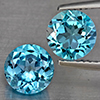 Natural Swiss Blue Topaz 3.02 Ct. 2 Pcs Round Shape 7.1 Mm Gemstone from Brazil