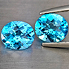 Natural Swiss Blue Topaz 2.51 Ct. 2 Pcs Oval Shape 7.3 x 6.1 Mm Gemstone from Brazil