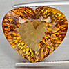 Natural Imperial Topaz 20.26 Ct. Heart Concave Cut 18.5 x 16.1 Mm Gemstone From Brazil
