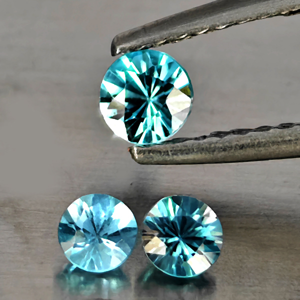Natural Blue Topaz Gemstones 1.50 Ct. 3 Pcs. Round Shape and Mixed Size Natural Blue Topaz Gemstones 1.50 Ct. 3 Pcs. Round Shape and Mixed Size