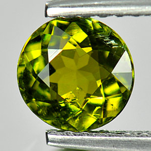 Unheated 0.66 Ct. 5.9 Mm. Natural Lime Green Tourmaline Round Shape