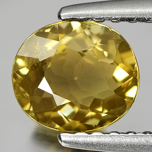 0.97 Ct. Clean Oval Natural Gem Lime Yellow Tourmaline