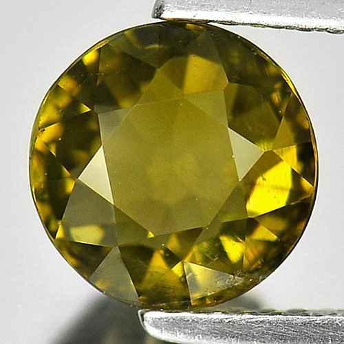 Greenish Yellow Tourmaline 3.03 Ct. Round Shape 8.2 Mm Natural Gemstone Unheated