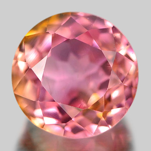 Yellowish Pink Tourmaline 0.90 Ct. Round Shape 5.3 Mm. Natural Gemstone Nigeria