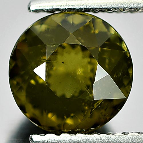 Green Tourmaline 1.68 Ct. Round Shape 7.1 Mm. Natural Gemstone Unheated Nigeria