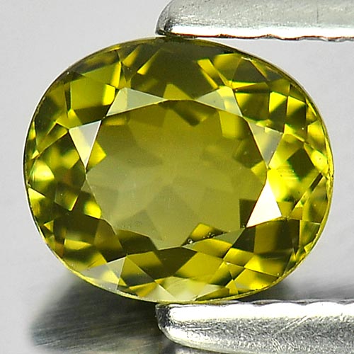 0.76 Ct. Good Color Oval Natural Gem Yellowish Green Tourmaline
