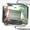 Bi Color Tourmaline 1.41 Ct. VVS Octagon Shape 6 x 5.3 Mm. Natural Gem Unheated
