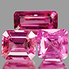 Purplish Pink Tourmaline 1.76 Ct. 3 Pcs. Octagon Natural Gemstones Unheated