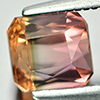 Bi Color Tourmaline 1.51 Ct. Octagon Shape 6 x 5.5 Mm. Natural Gemstone Unheated