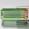 Bi Color Tourmaline 3.56 Ct. Octagon Shape 13.9 x 5.8 Mm. Natural Gem Unheated