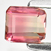 Bi Color Tourmaline 0.80 Ct. Clean Octagon 5.2 x 4.7 x 3.5 Mm. Natural Gemstone