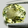 Yellowish Green Tourmaline 0.81 Ct. Oval 6.4 x 5.2 Mm. Natural Gem Unheated