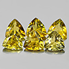 Green Yellow Tourmaline 1.23 Ct. 6 Pcs. Trilliant Shape 4.1 Mm. Natural Gems