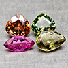 Natural Fancy Color Tourmaline 2.50 Ct. 4 Pcs Mixed Shape Gemstones From Nigeria