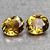 Natural Party Color Yellow Tourmaline 1.46 Ct. 2 Pcs Oval Shape 6 x 5.2 Mm