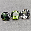 Natural Party Color Green Tourmaline 2.32 Ct. 3 Pcs Mixed Shape 6.2 x 5.9 Mm