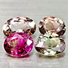 Natural Party Color Pink Tourmaline 1.90 Ct. 4 Pcs Oval Shape 6.3 x 4.4 Mm Gems