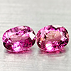 Natural Pink Tourmaline 1.30 Ct. 2 Pcs Oval Shape 6 x 5.8 Mm Gemstones