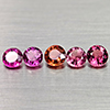 Natural Party Color Pink Tourmaline 2.65 Ct. 5 Pcs Round Shape 5.1 Mm Gemstones