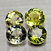 Natural Party Color Green Tourmaline 1.36 Ct. 4 Pcs Round Shape 4.2 Mm